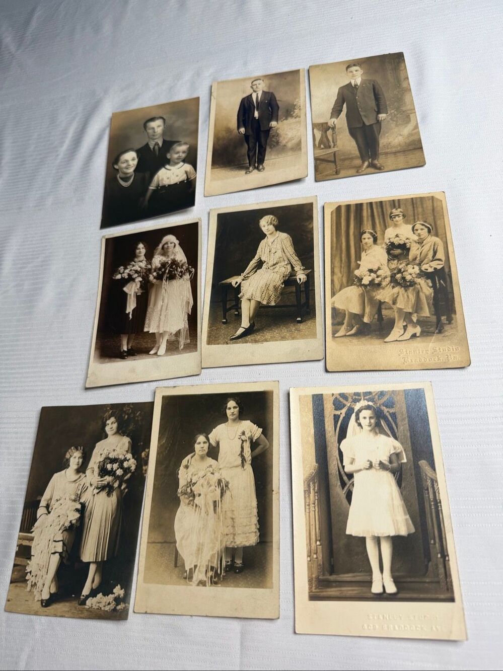 Lot 9 Vintage Pre-1940 Studio Portrait Photographs Wedding RPPC Antique Photos - Picture 1 of 7